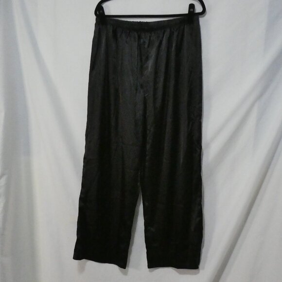 Source Unknown Pants - Unbranded | 2XL | Black Satin Texture Slip-On Loungewear Pants | Elastic Waist